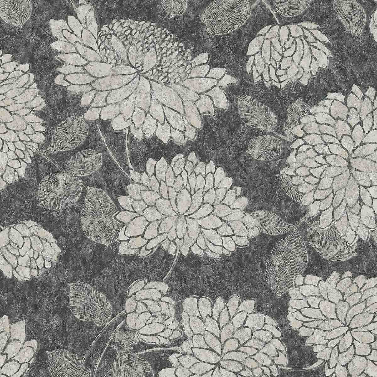 Vliestapete Attractive II 390253 - Floral Muster - Schwarz, Weiß